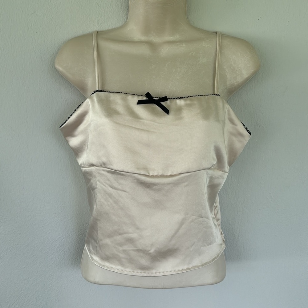 PacSun Beverly and Beck cream nude satin lace trim camisole top size medium - Picture 5 of 13